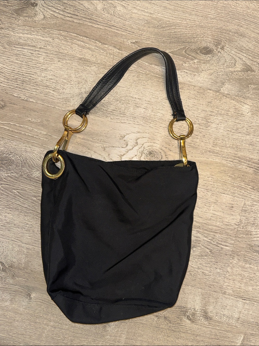 JPK Paris 75 Black Women's Shoulder Bag with Gold Hardware